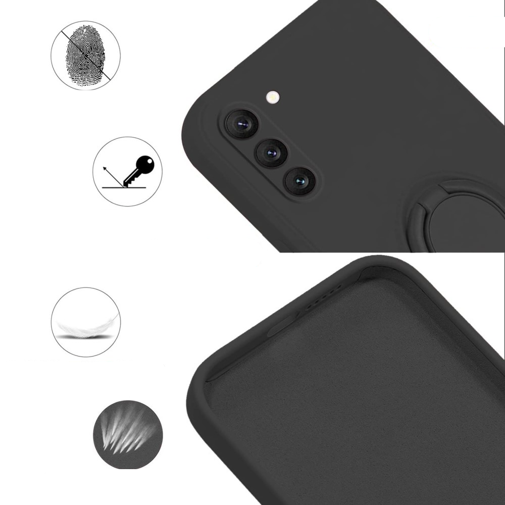 Samsung Galaxy S23 Ultra 5G Silikon Case Hülle   Magnetischer Kickstand Haltering - Rosa (Matt)