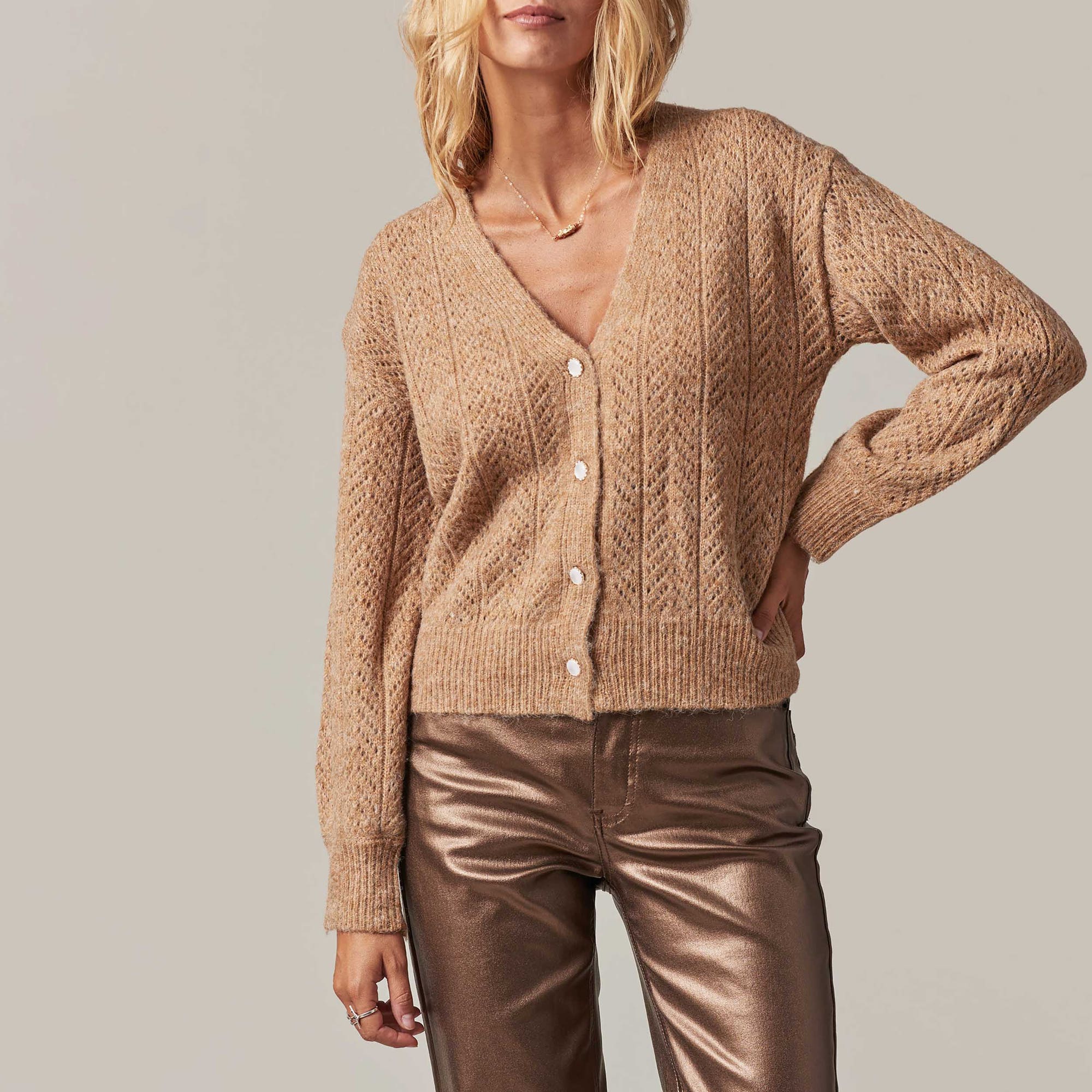 Pull Femme camel