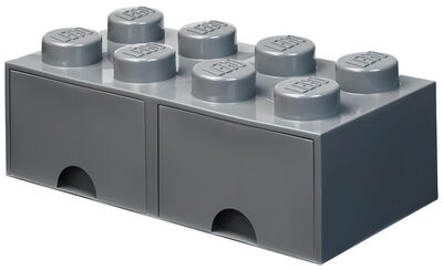 LEGO Oppbevaring Med Skuff 8, Dark Grey
