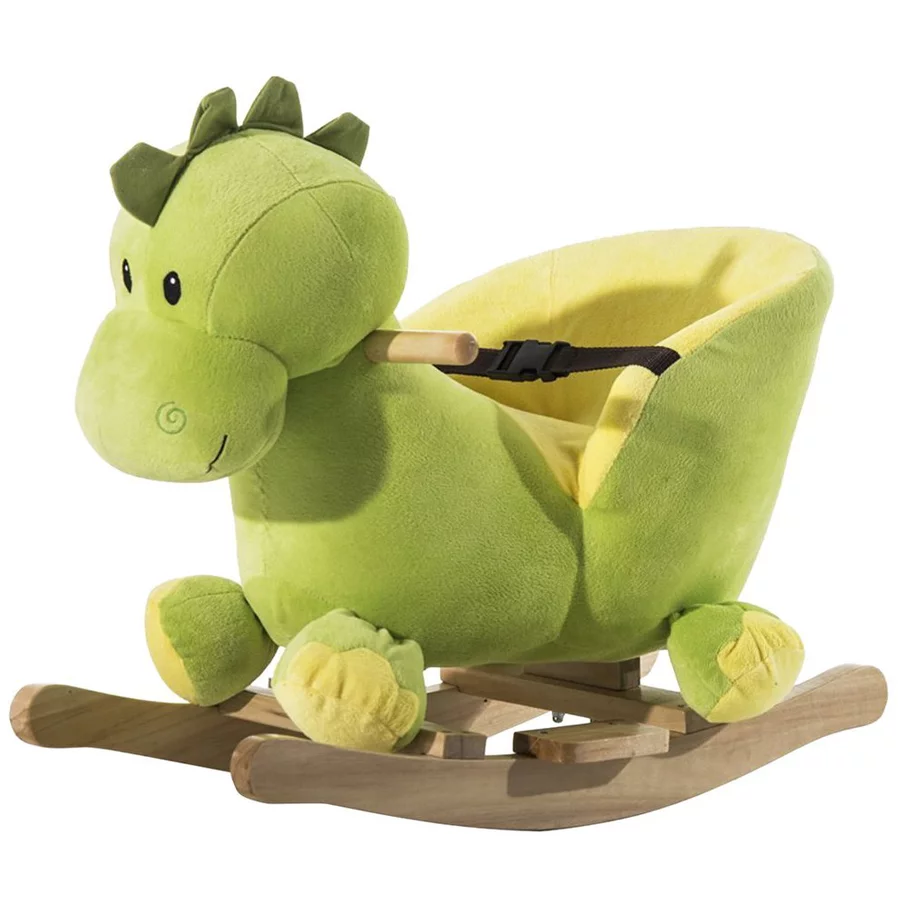 HOMCOM Kinder Schaukelwippe als Drache grün, hellgelb