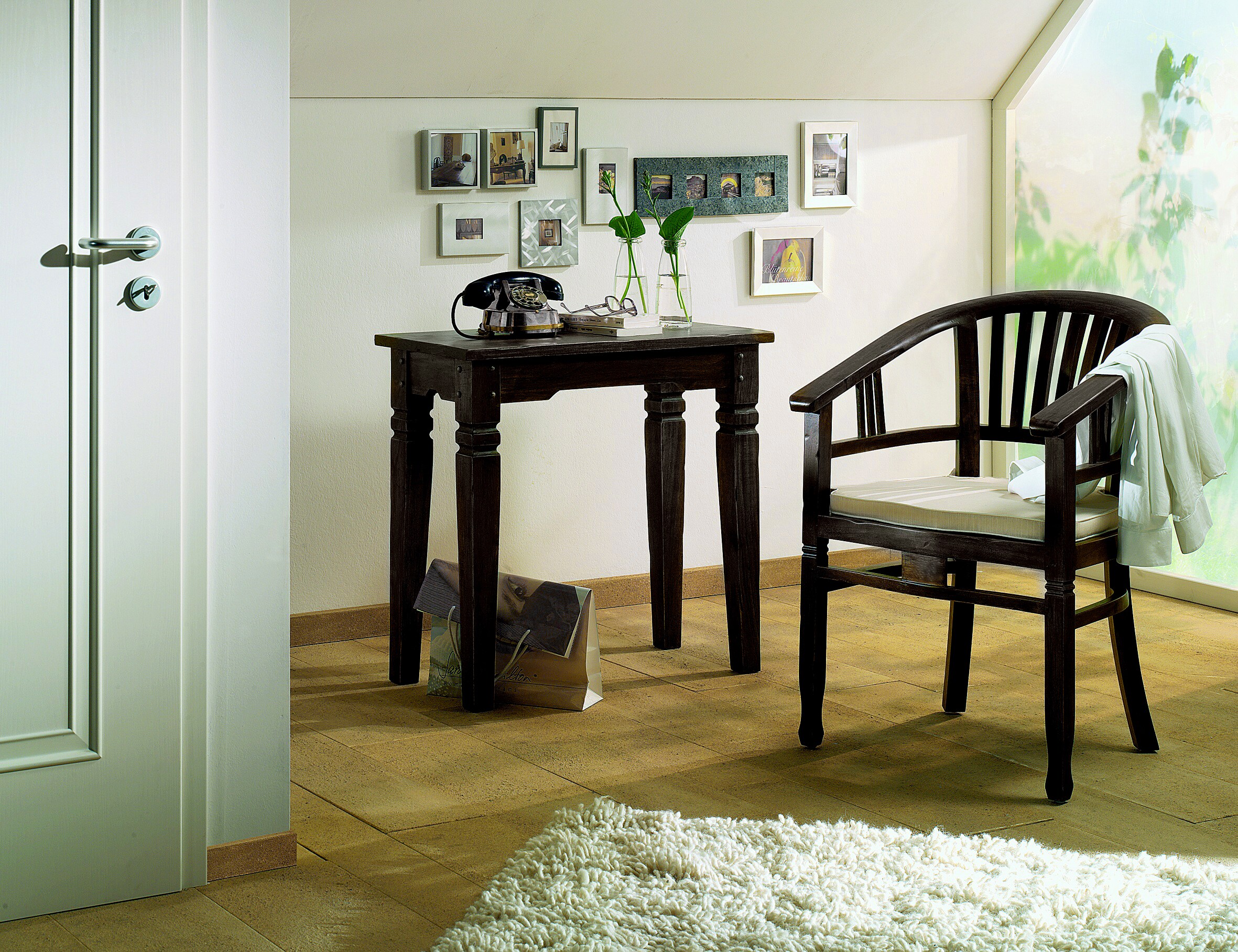 Armlehnstuhl SAMBA Mahagoni massiv Essstuhl Küchenstuhl Wohnzimmer Küche Stuhl