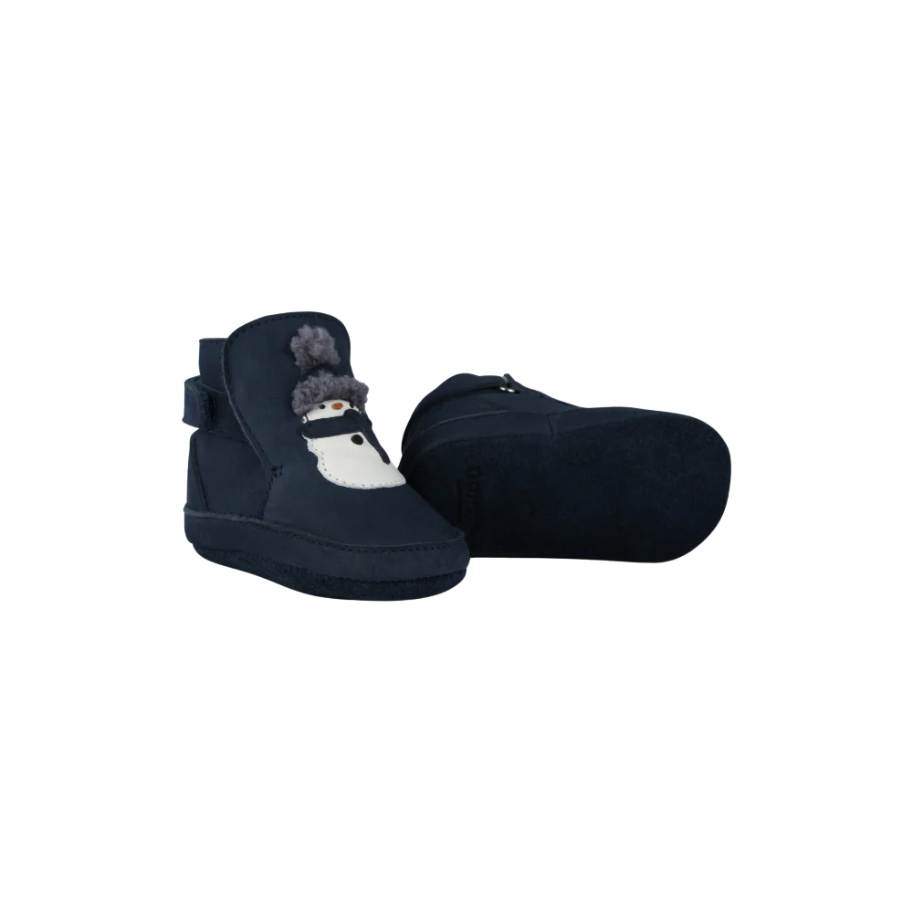 Aggas Booties | Snowman | Navy Nubuck