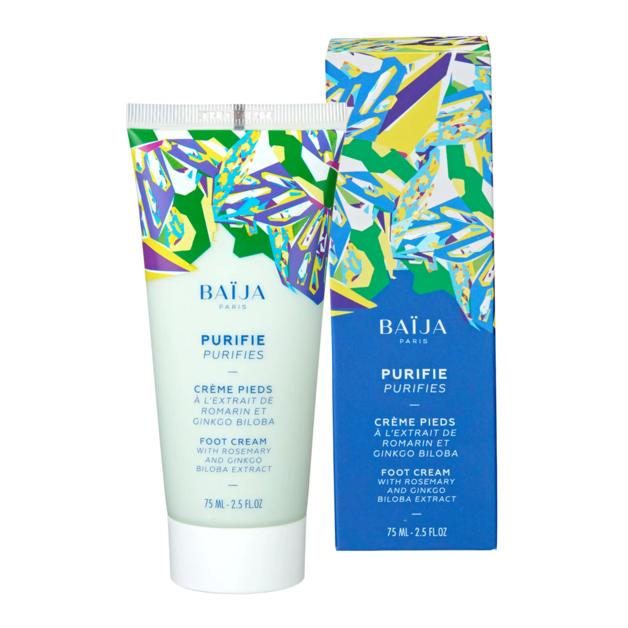 Baïja - Crème Pieds Purifiante Extrait de Romarin & Ginkgo Biloba 75ml - Pieds