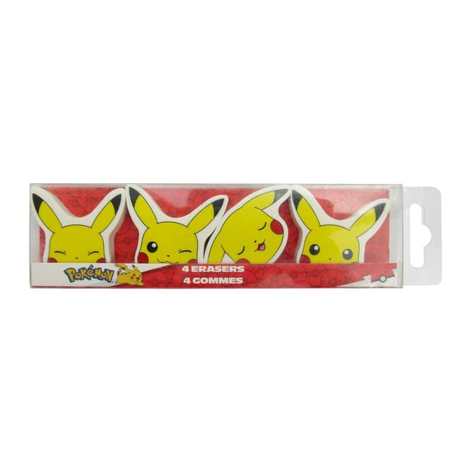 Pokémon - 2D Radierer - Pikachu - 4er Set