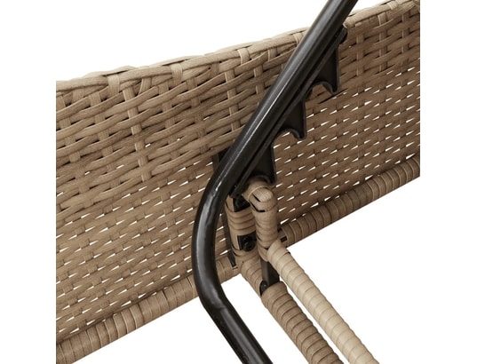 VIDAXL - Bain de soleil Chaise longue avec coussin beige 60x205x73 cm résine tressée
