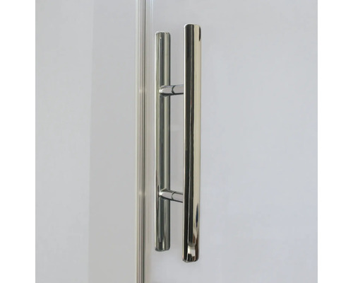 Hoek-instapdeur, 4-delig, Breuer Avanta 120x120 cm, satijnen afwerking, chroom profielkleur