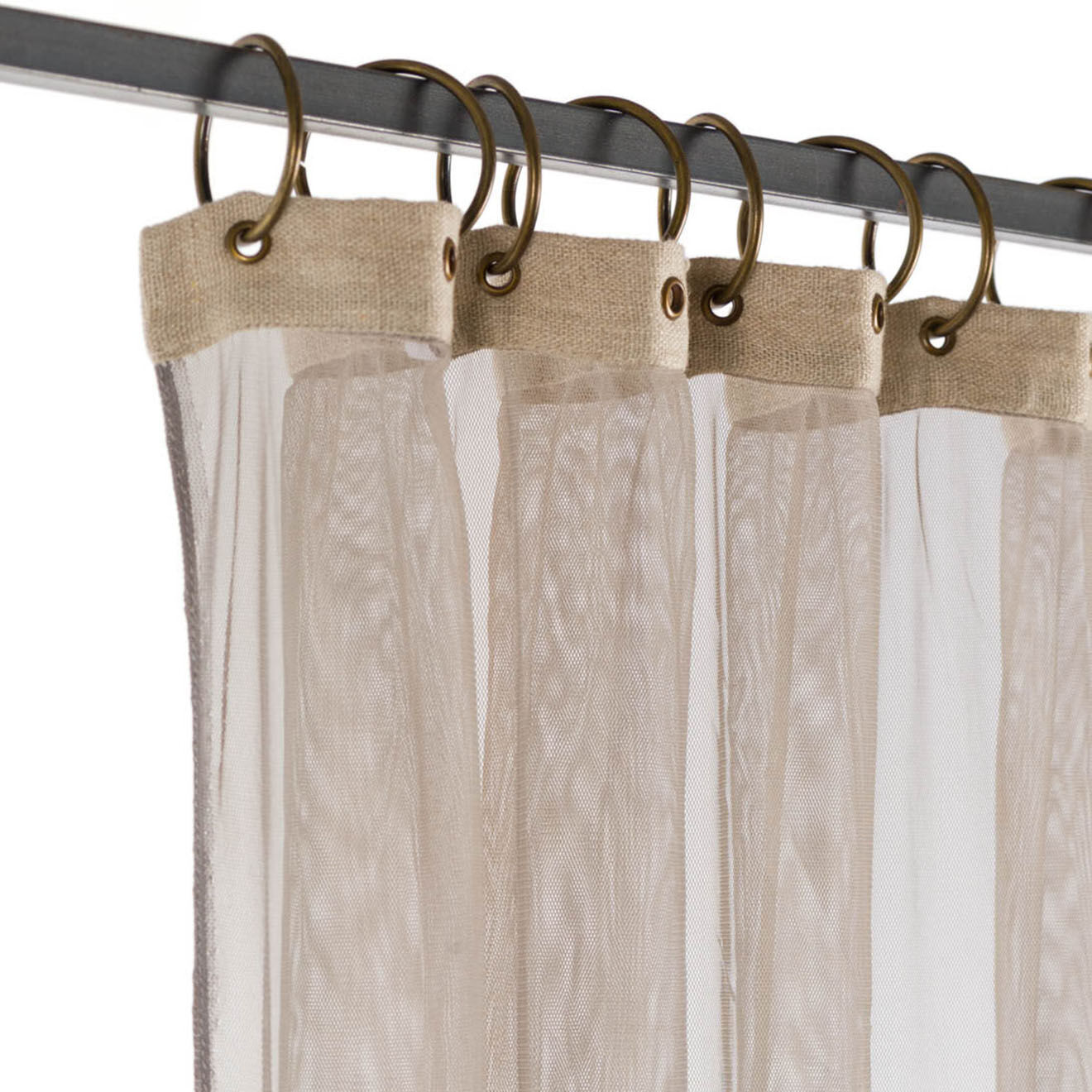 En Fil d'Indienne Voilage Tulle souris - 120x300 cm