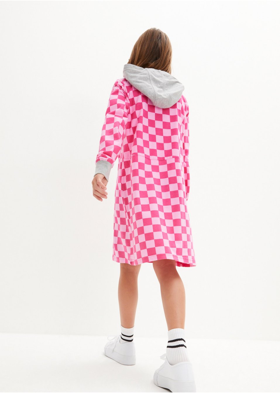 Robe en jersey fille à capuche