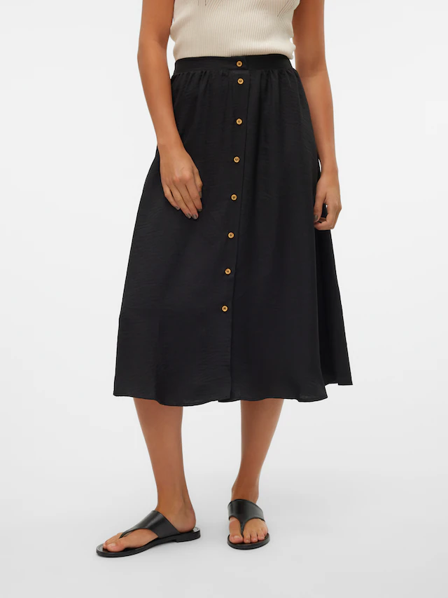 Vero Moda Maxirock »VMMELANEY HW BUTTON CALF SKIRT WVN NOOS«