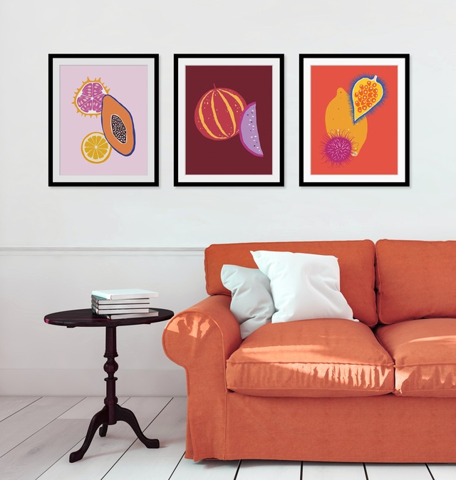 queence Bild »Daria« Kunst | Lebensmittel | Obst | Obst Bilder HD Premium Poster-Druck inkl. Holzrahmen