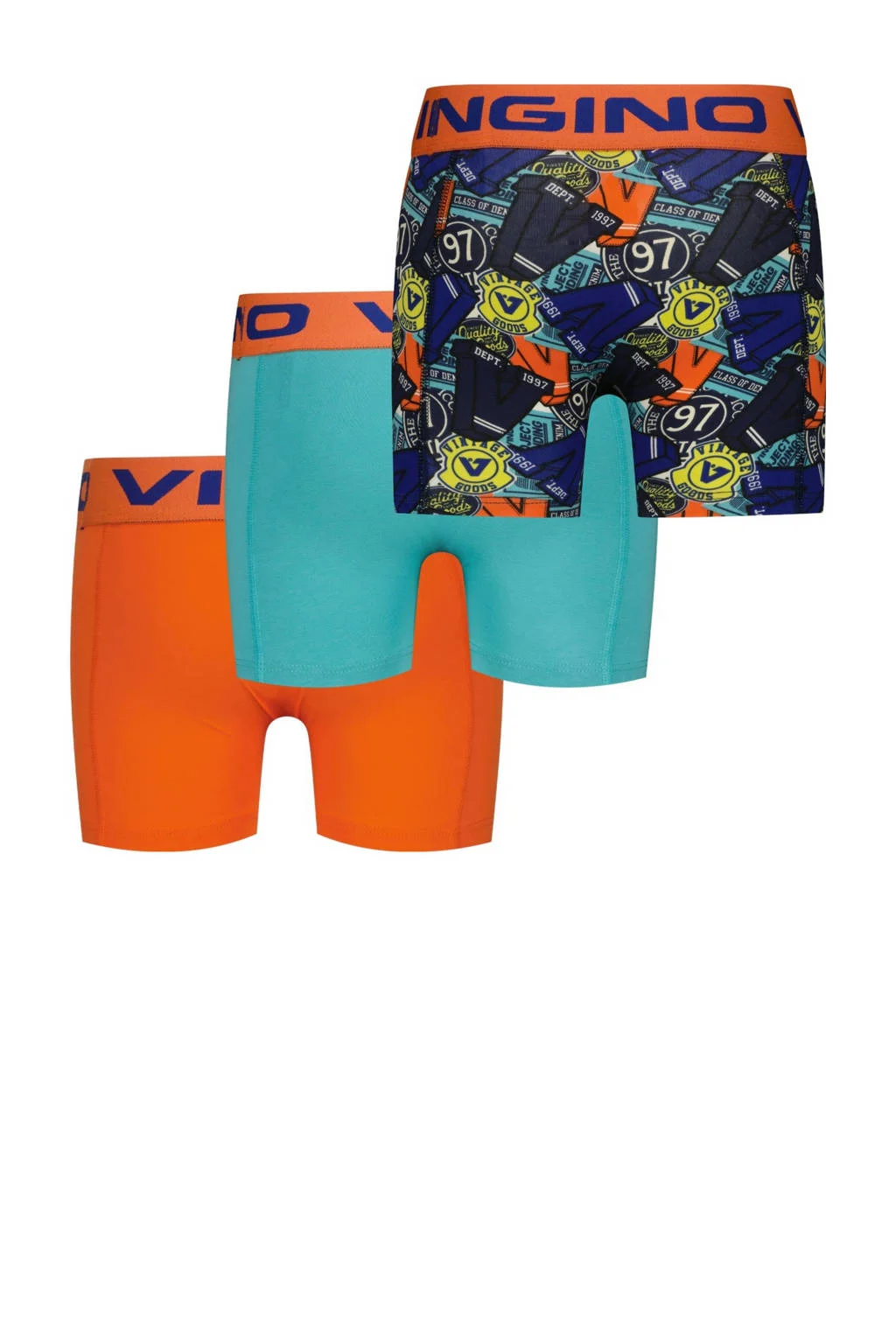 Vingino boxershort - set van 3 blauw/oranje