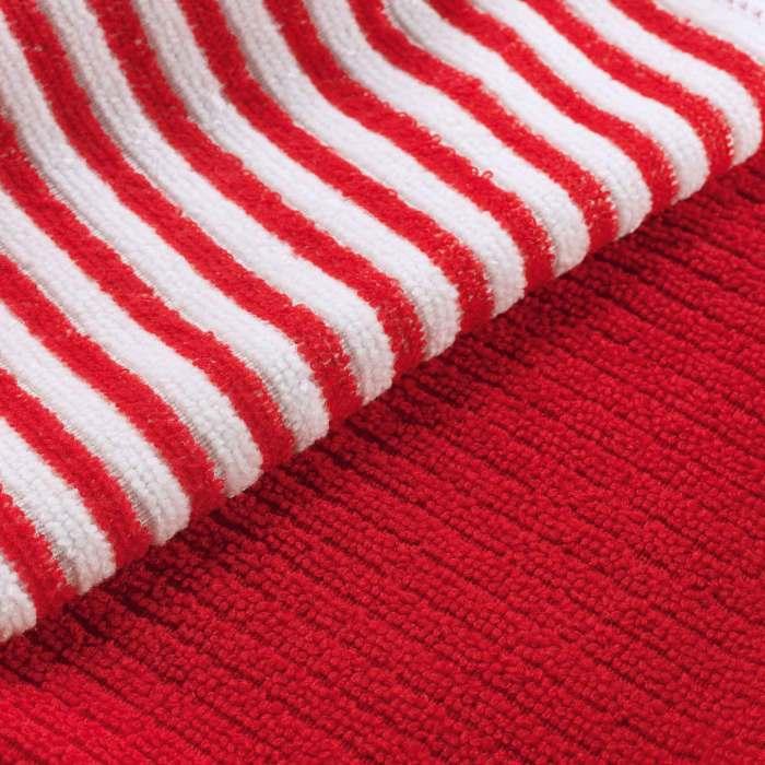 3 TORCHONS 40X40 CM MICROFIBRE CUISTOT ROUGE 2 UNIS 1 RAYE