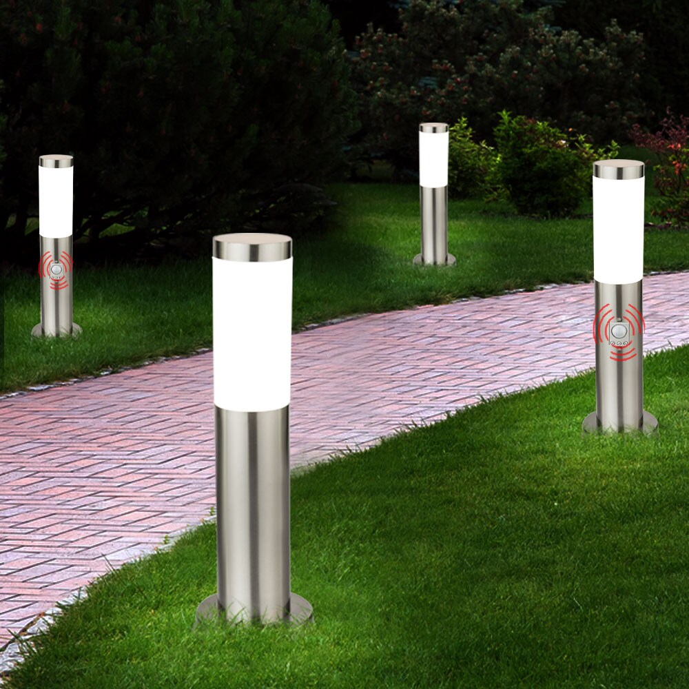4er Set Stehleuchten für den Außenbereich mit Sensor