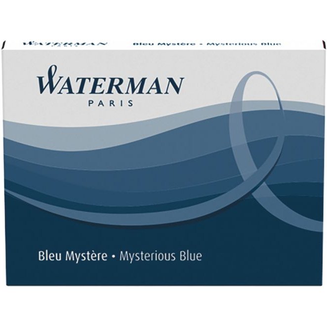 Cartouche waterman longue standard encre bleue noire étui 8 unités