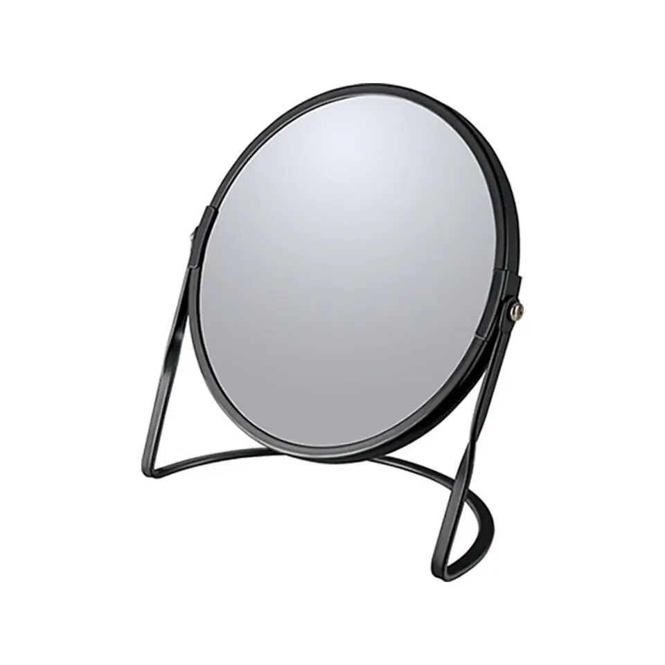 Make-up spiegel Cannes - 5x zoom - metaal - 18 x 20 cm - zwart
