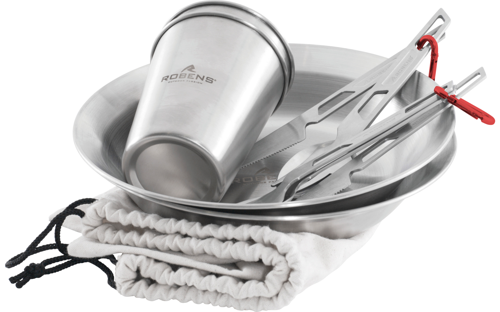 Robens Sierra Steel Meal Set Geschirr-Set 10 teilig mit Tellern / Bechern / Besteck