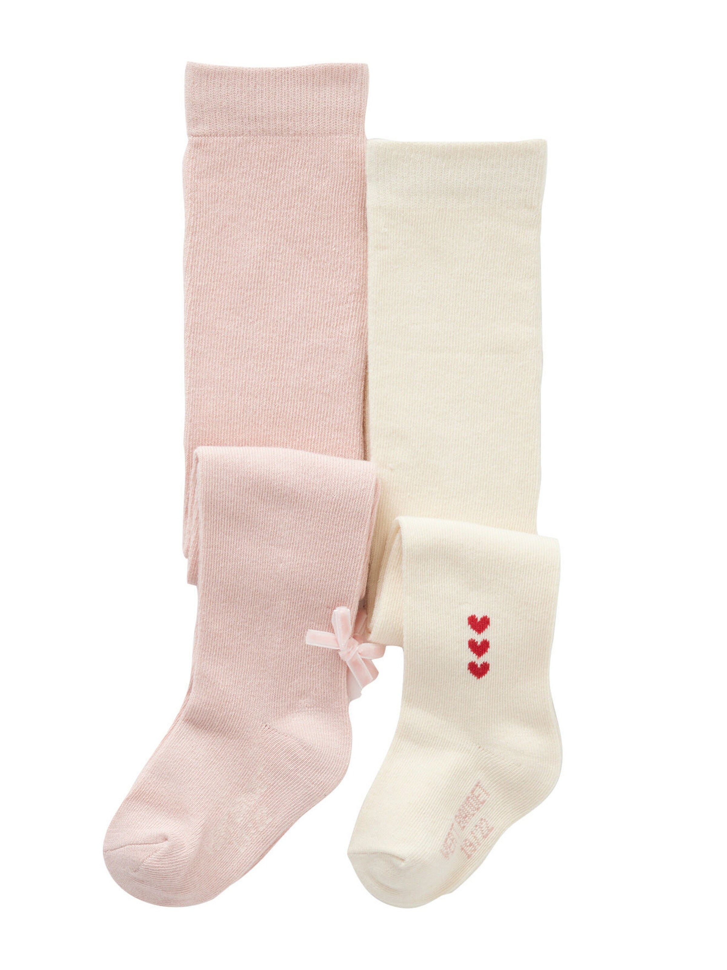 Vertbaudet 2er-Pack Mädchen Baby Strumpfhosen pudrig rosa