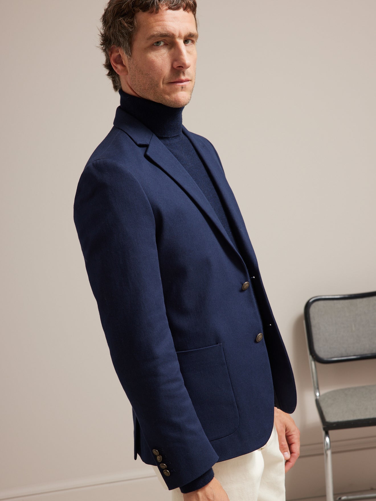 Blazer tissu natté homme