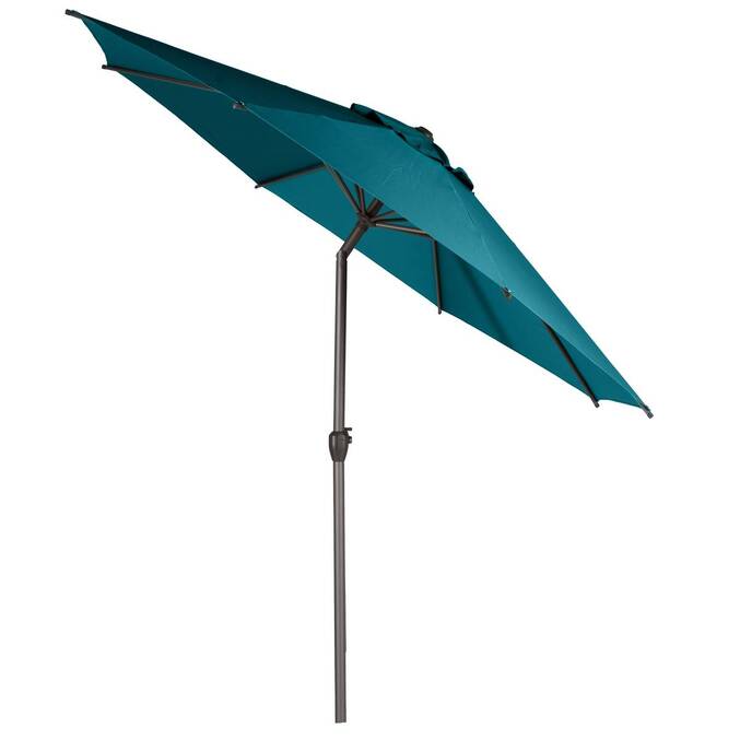 Parasol droit rond inclinable LOOMPA Bleu canard