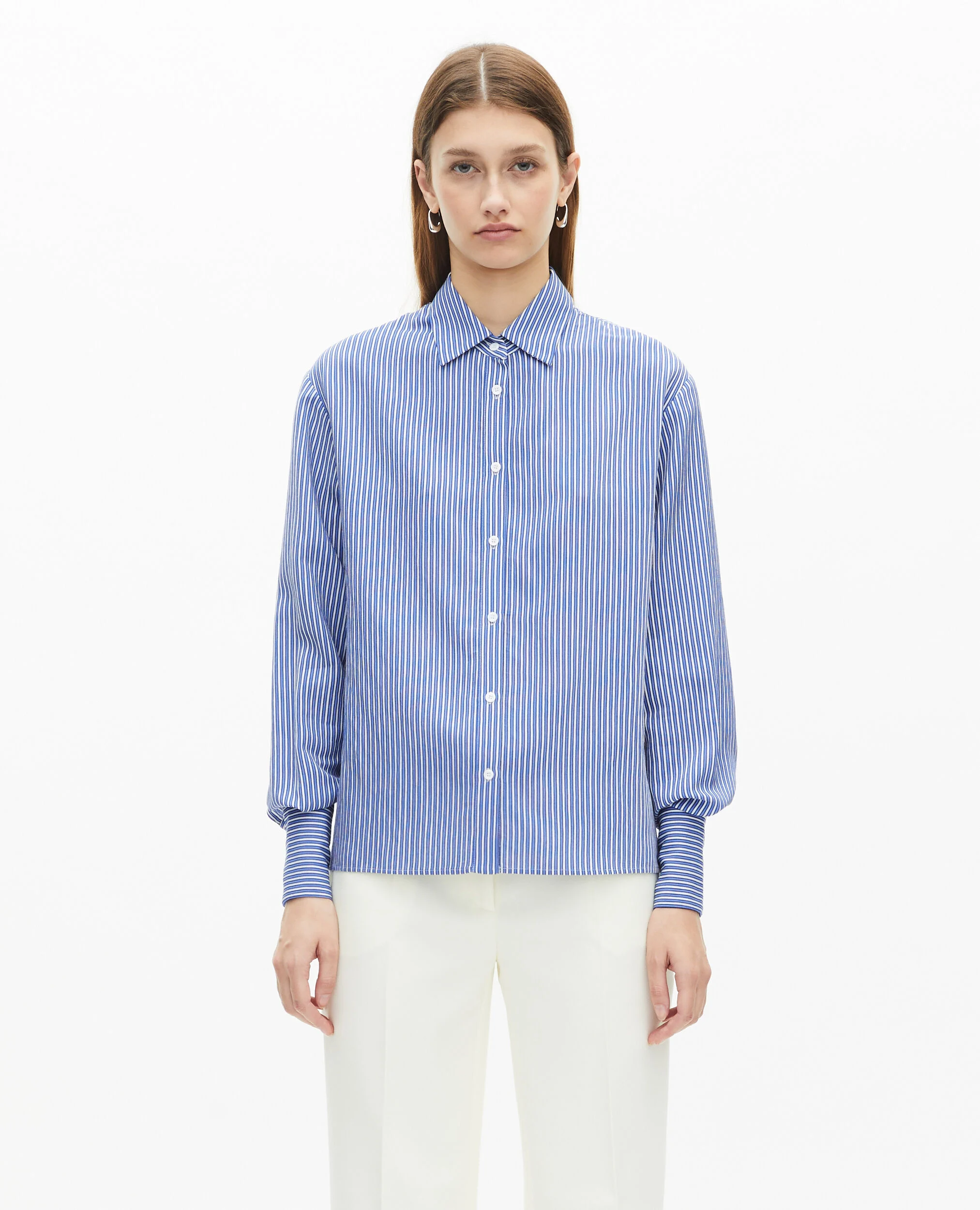 Chemise à rayures bleue