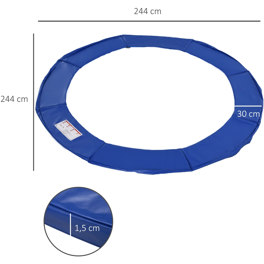 Outsunny Randabdeckung für Trampoline blau