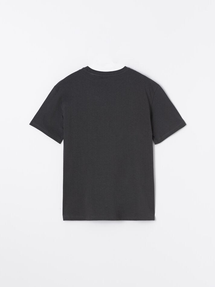 Camiseta estampada com bordado - Carbono