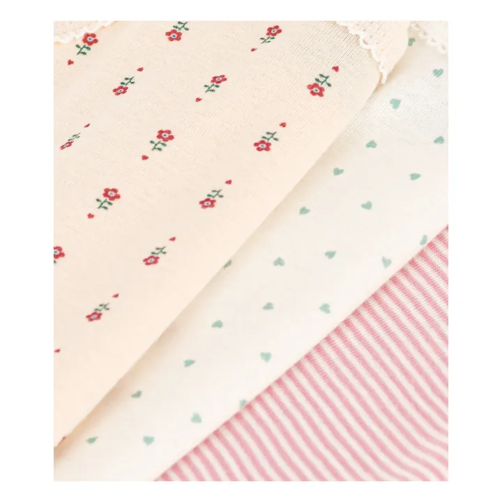 Petit Bateau Lot 3 Bodies Bretelles Cuty | Rose