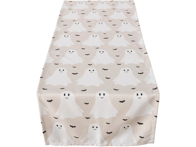 Boltze Tischläufer Ghostie Textil, 140 x 40 cm Bedruckte Motiv-Tischdecke