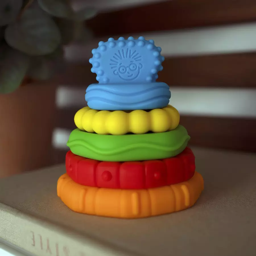 Baby Einstein Stack & Teethe™ Multi-Textur Beißring-Spielzeugset
