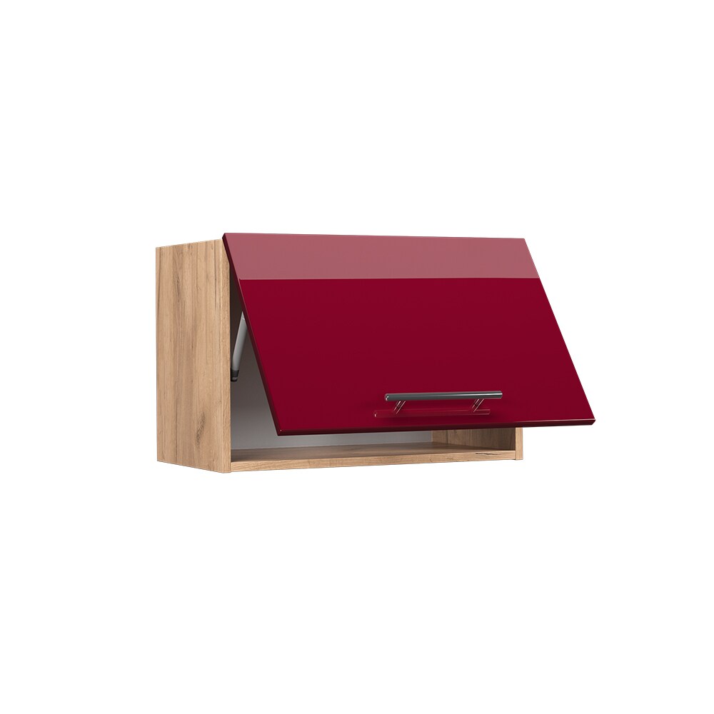 Vicco Hängeschrank Küchenschrank Küchenmöbel Fame-Line Eiche Rot Bordeaux modern 60 cm Küche Einbauküche Hängeschrank Klapptür Dunstabzugshaube Küchenzeile Hochglanz