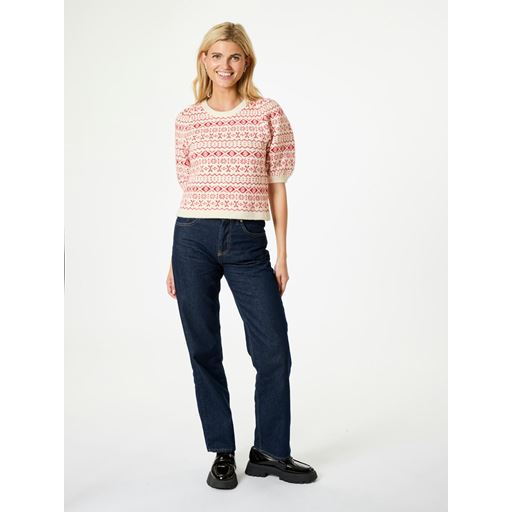 Neo Noir Abi Vintage Knit Bluse, Red, 42