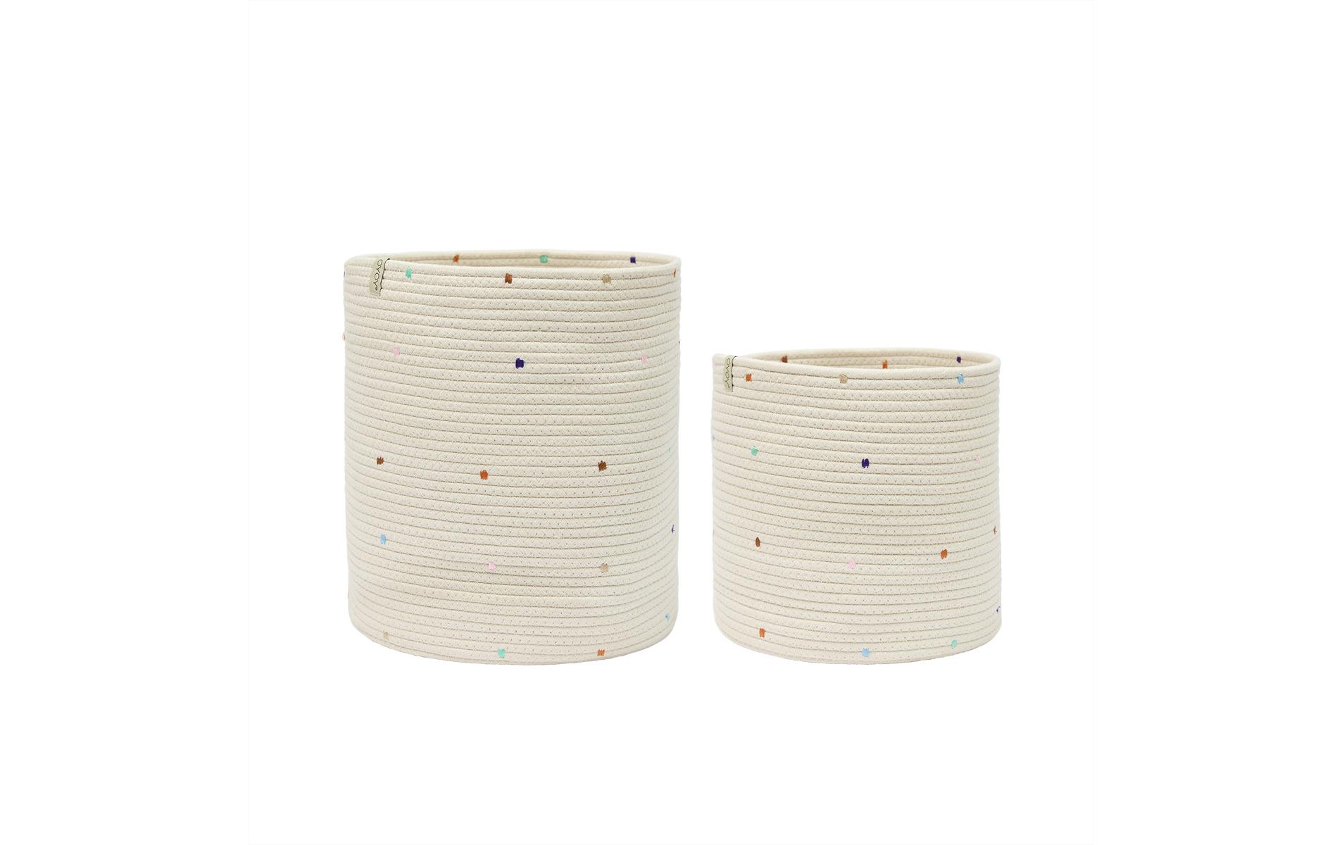 Spielzeugkorb Konfetti 2 Stück, 33 x 35 cm, Alt Weiss2-er Set Spielzeugkörbe