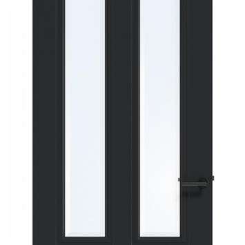 Arne & Bodil binnendeur ABT321 blank facetglas - diep zwart afgelakt