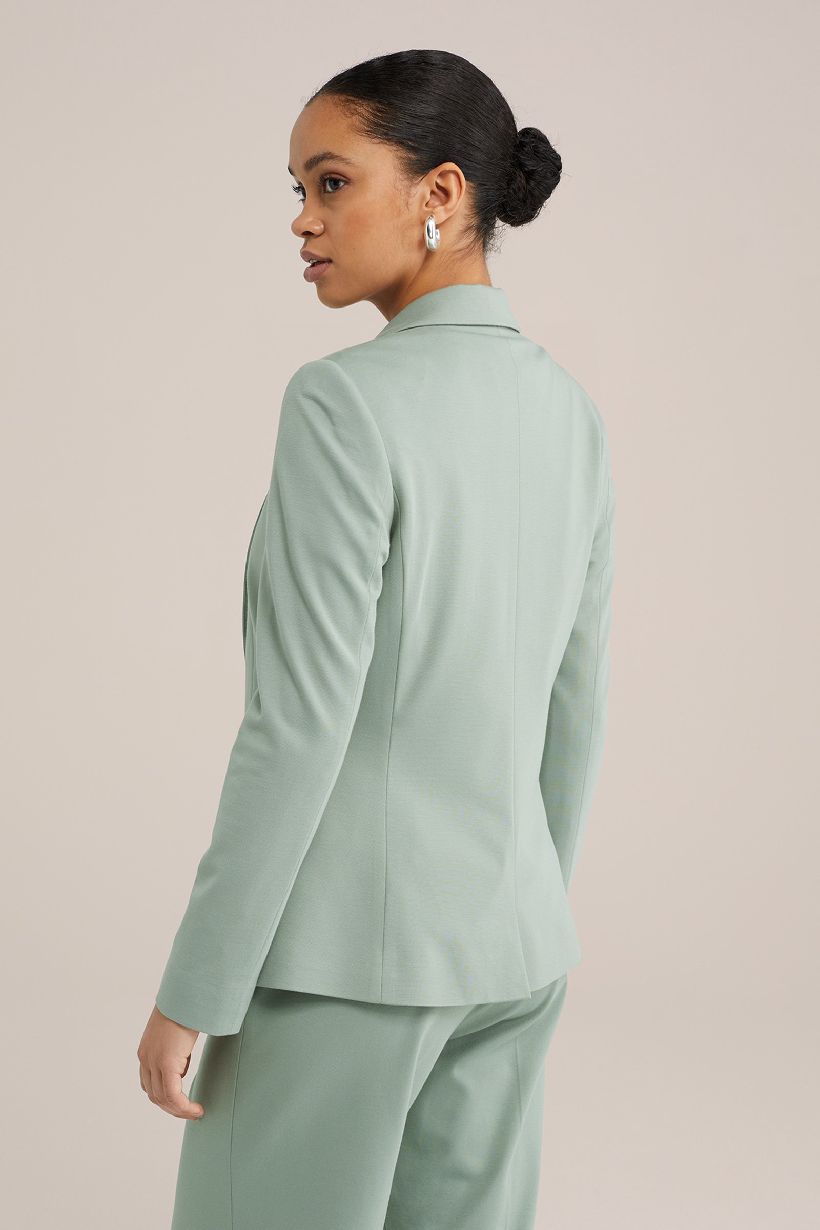 getailleerde jersey-stretch blazer WE Fashion Lichtgroen