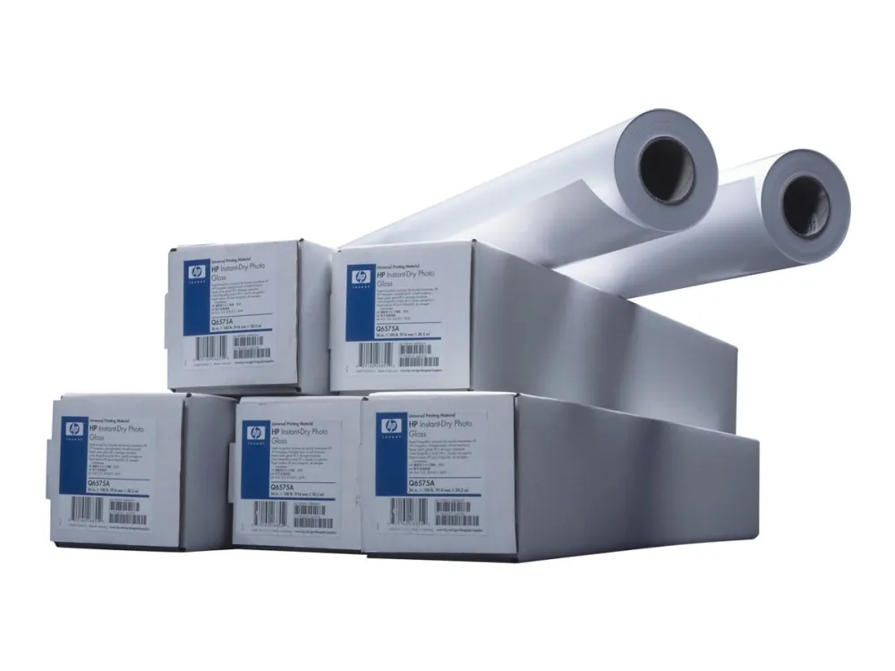 HP Universal - Træfiber, polyethylen (PE) - skinnende - 7,7 mil - Rulle (91,4 cm x 30,5 m) - 200 g/m² - 53.3 pund - 1 rulle(r) fotopapir - for DesignJet 45XX, 5100, T1100, T1120, T1200, T1300, T1500, T2300, T520, T790, T920, Z5200