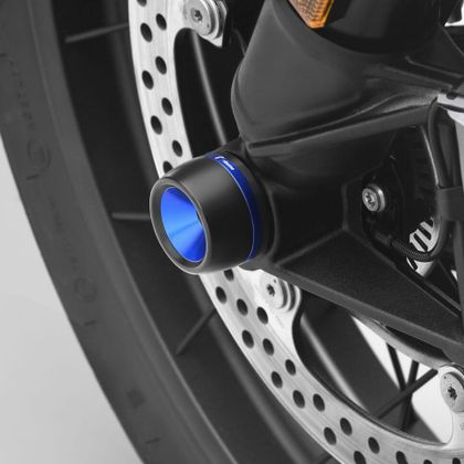 Protections de fourche Rizoma pour axe de roue avant - Bleu