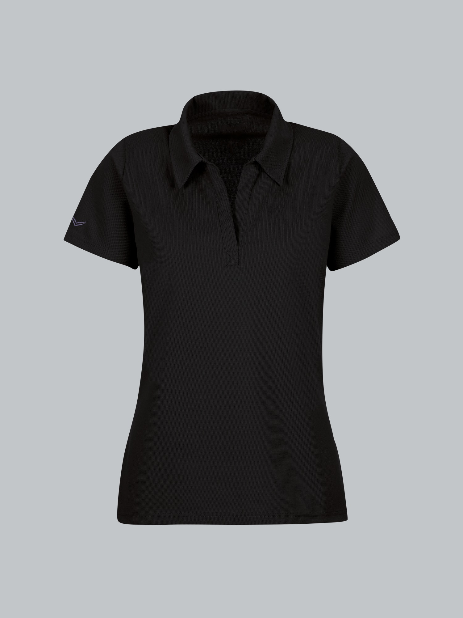 Poloshirt ohne Knopfleiste Schwarz