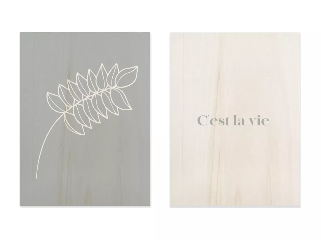 Pack de 2 tableaux en bois C'est la vie blue 30x40cm