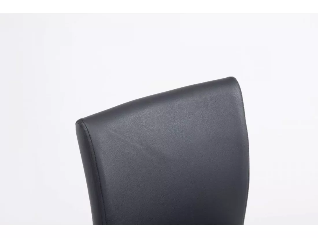 Lot de 2 Tabouret de bar - Similicuir & Noir - Noir - Köln