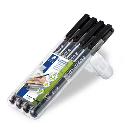 STAEDTLER® Lumocolor® permanent pen Universalstift F, schwarz, 4 Stück