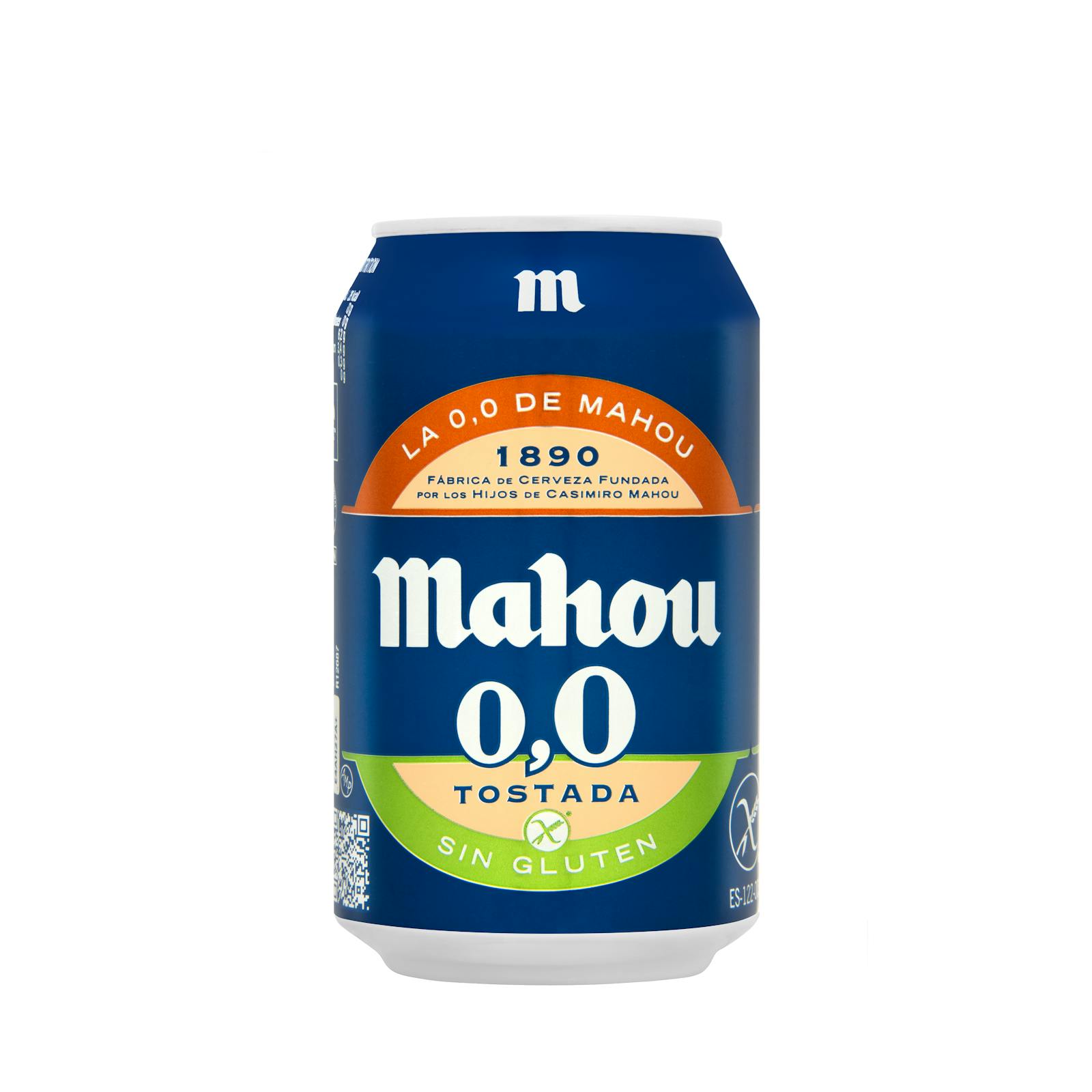 Bière Mahou 0,0% sans gluten, sans alcool, toastée