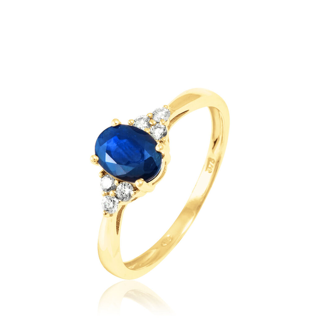 Bague Lea Or Jaune Saphir Et Diamant