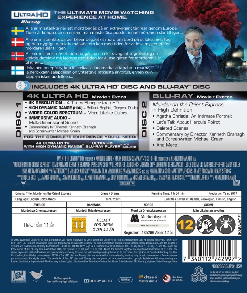Murder On The Orient Express - 2017 - 4K Ultra HD Blu-Ray