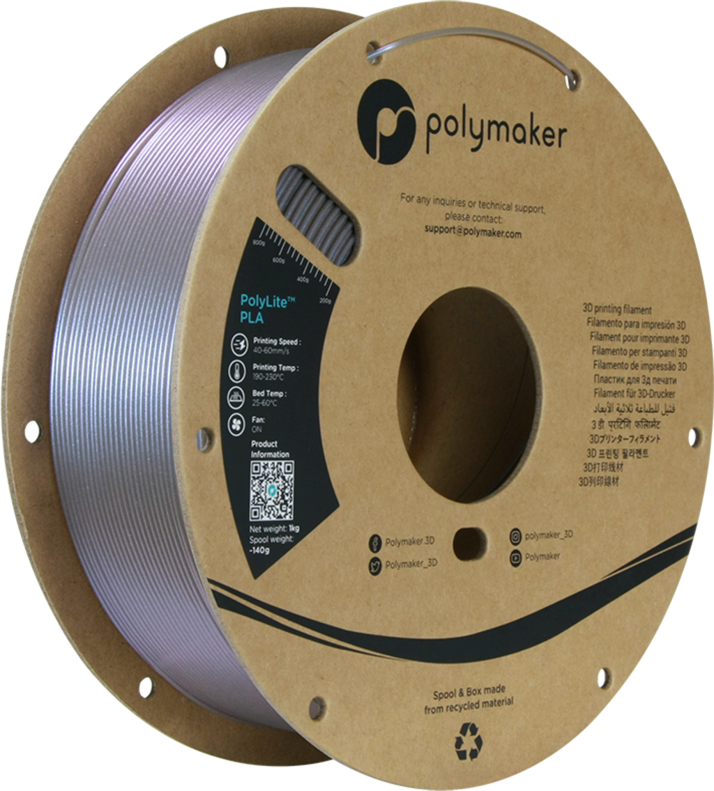 Polymaker  PolyLite PLA Starlight Mercury, 1,75 mm / 1000 g    PLA Filament mit wechselndem Farbeffekt