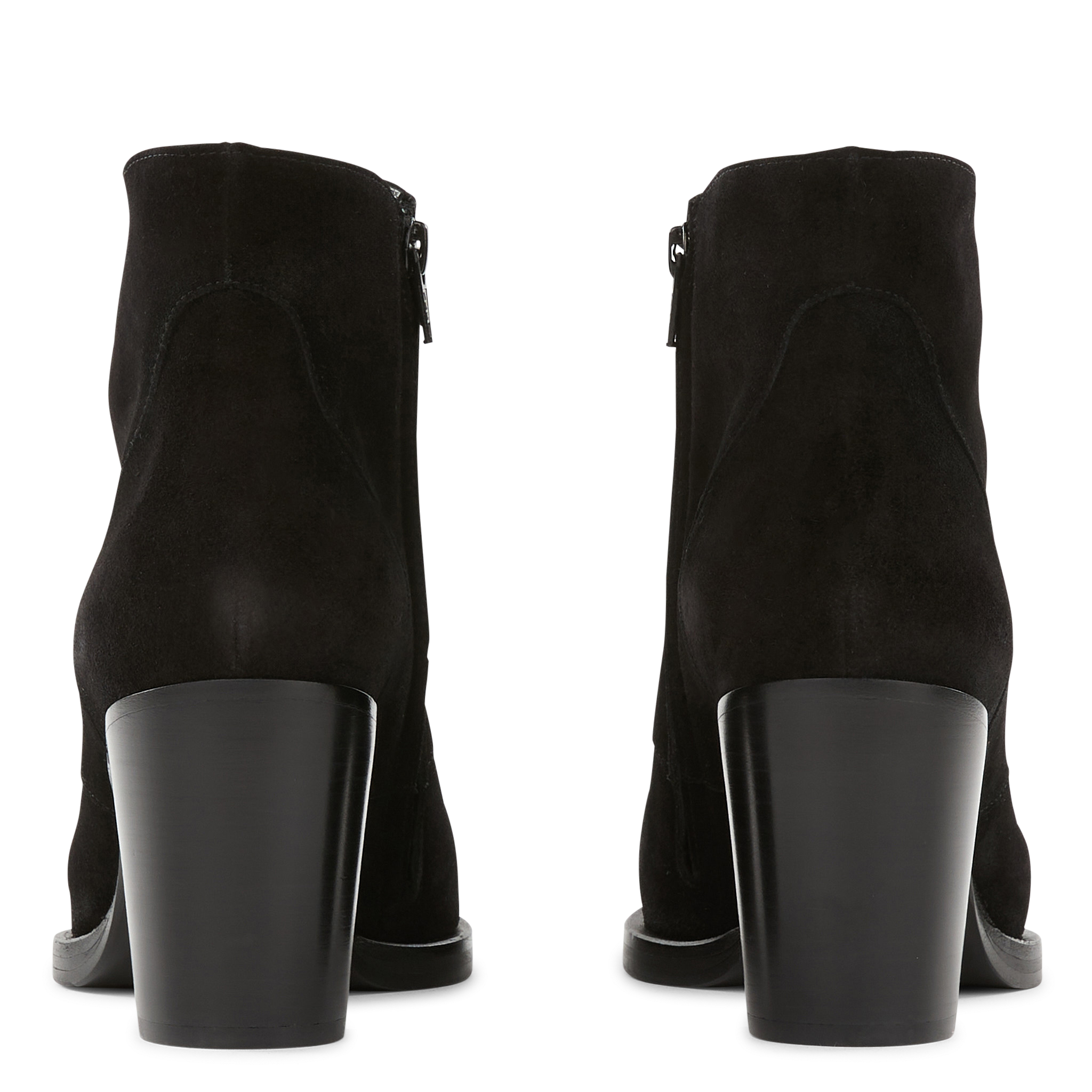 PADDY 7 ZIP BOOT - Bottines à talons en cuir velours| Noir