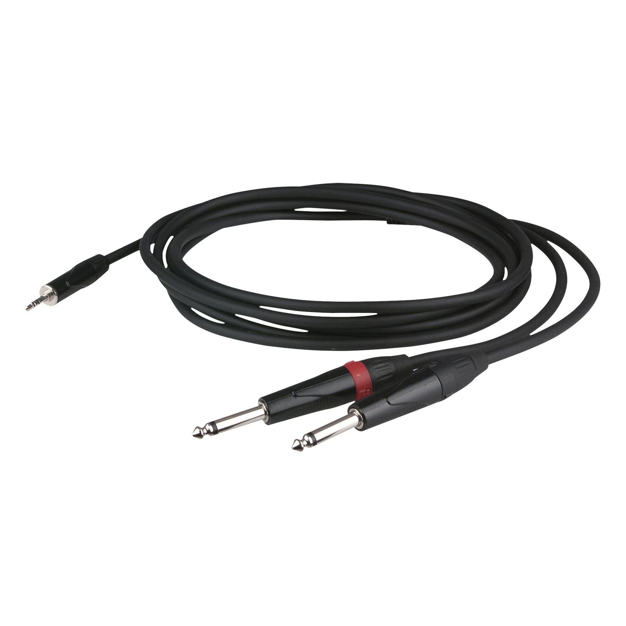 DAP FLX31 stereo 3.5mm jack naar 2 x 6.3mm jack 1.5 meter