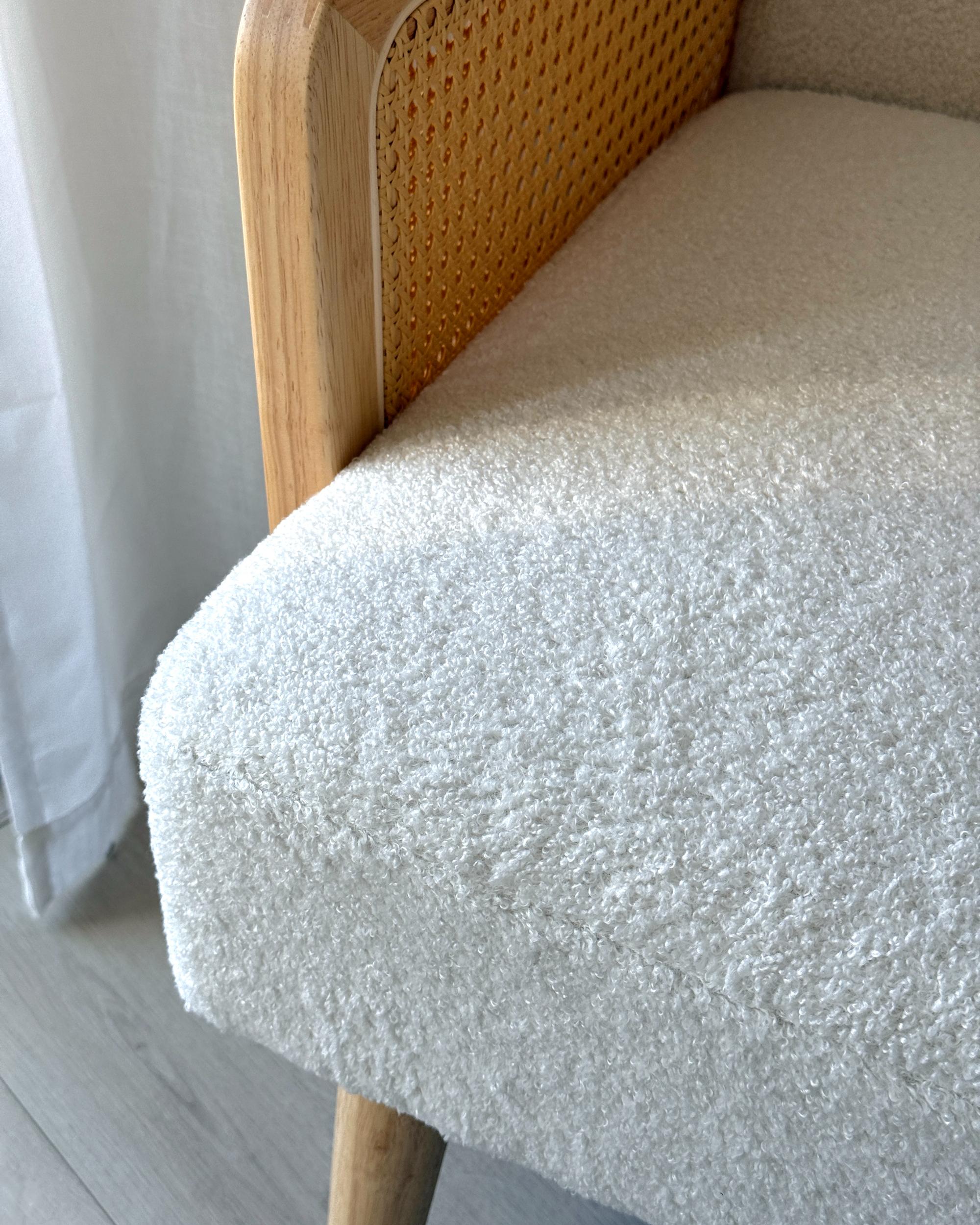 Fauteuil HOJBY Bouclé Gebroken wit
