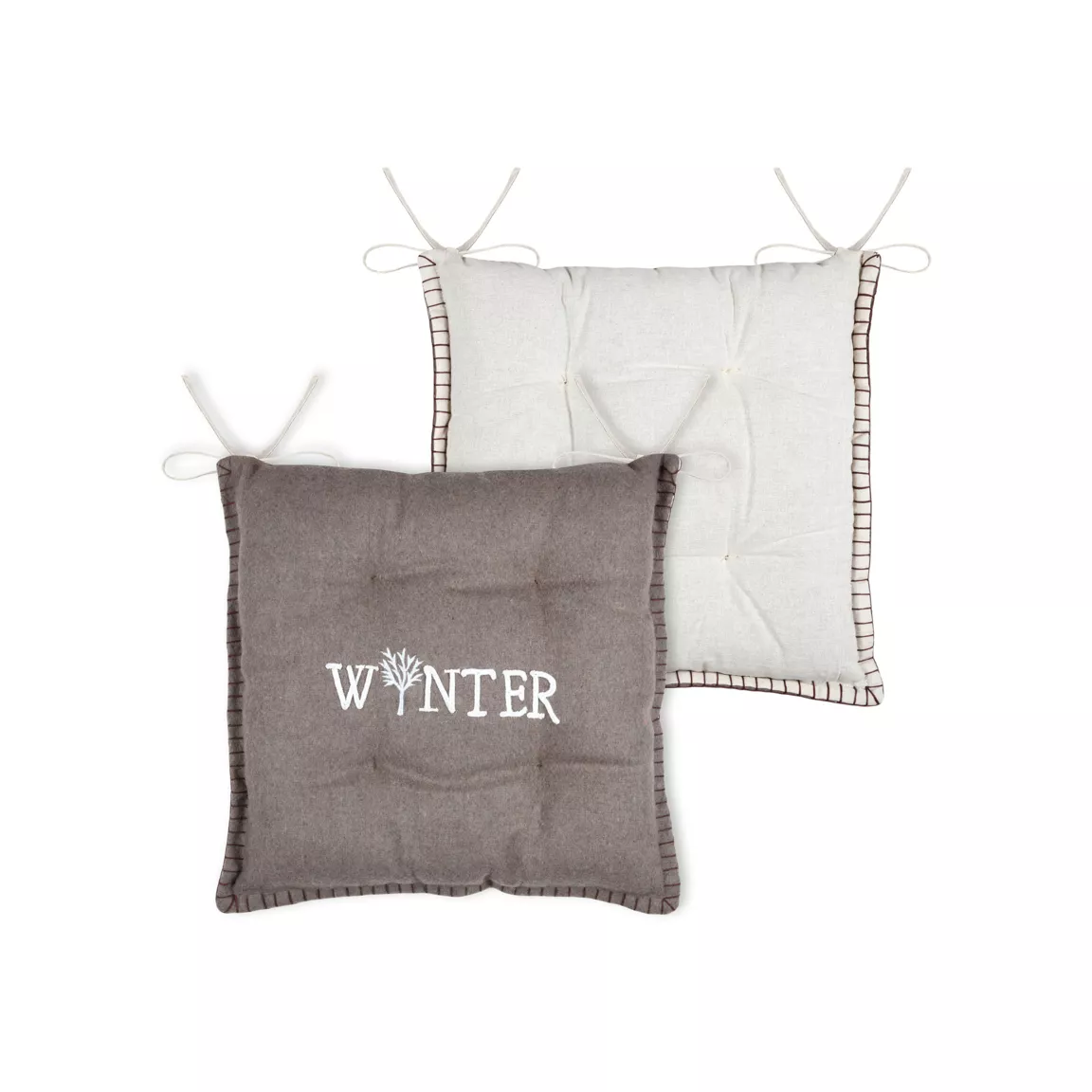 Coussin de chaise carré velours (38 x 38 cm) Landry Taupe