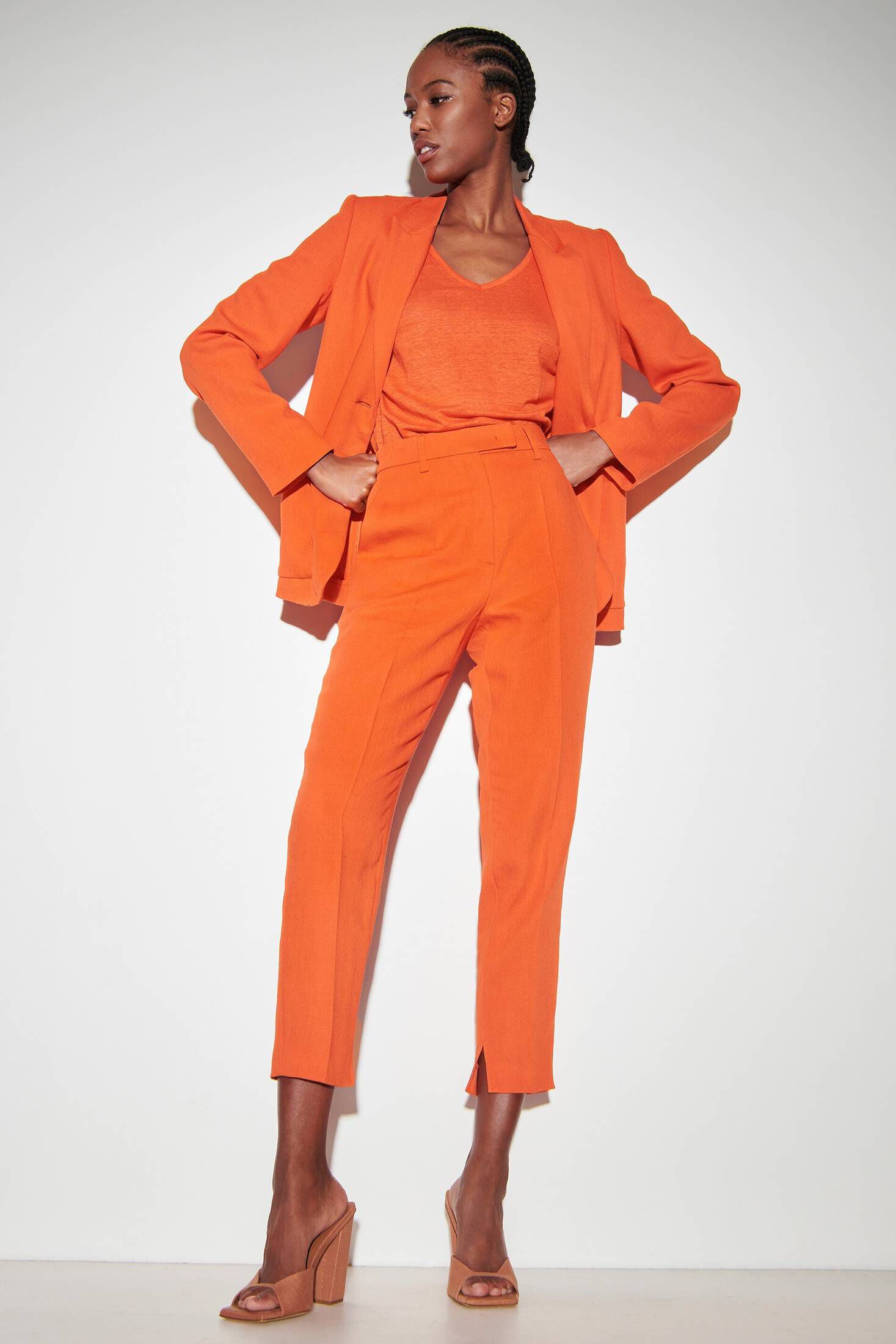Luisa Cerano| Damen Hose aus Leinen-Viskose-Mischung