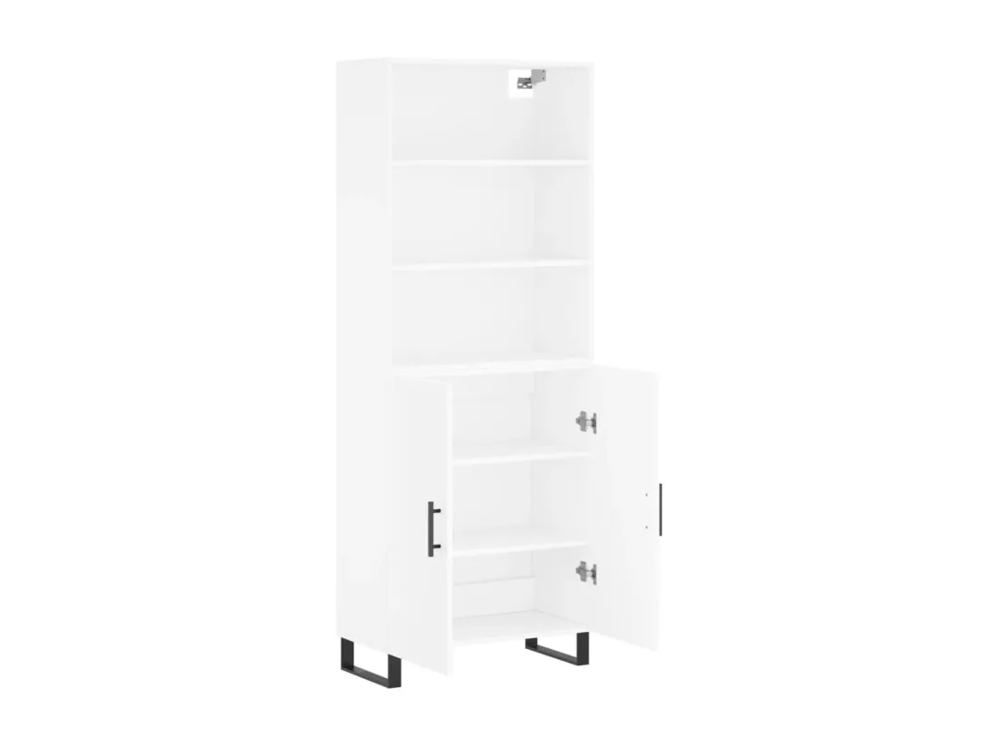 Buffet haut Blanc 69,5x34x180 cm Bois d'ingénierie